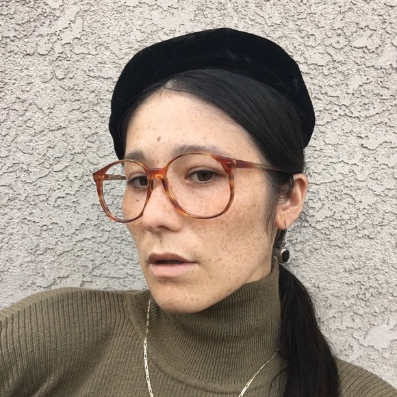 VTG 1980’s Logo Mottled Amber Oversized Frames